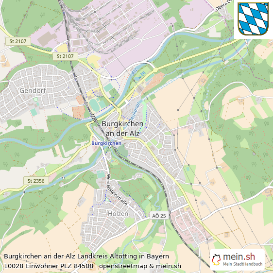 Burgkirchen an der Alz Landkreis Altötting Lageplan © Openstreetmap Contributors Burgkirchen an der Alz Lageplan